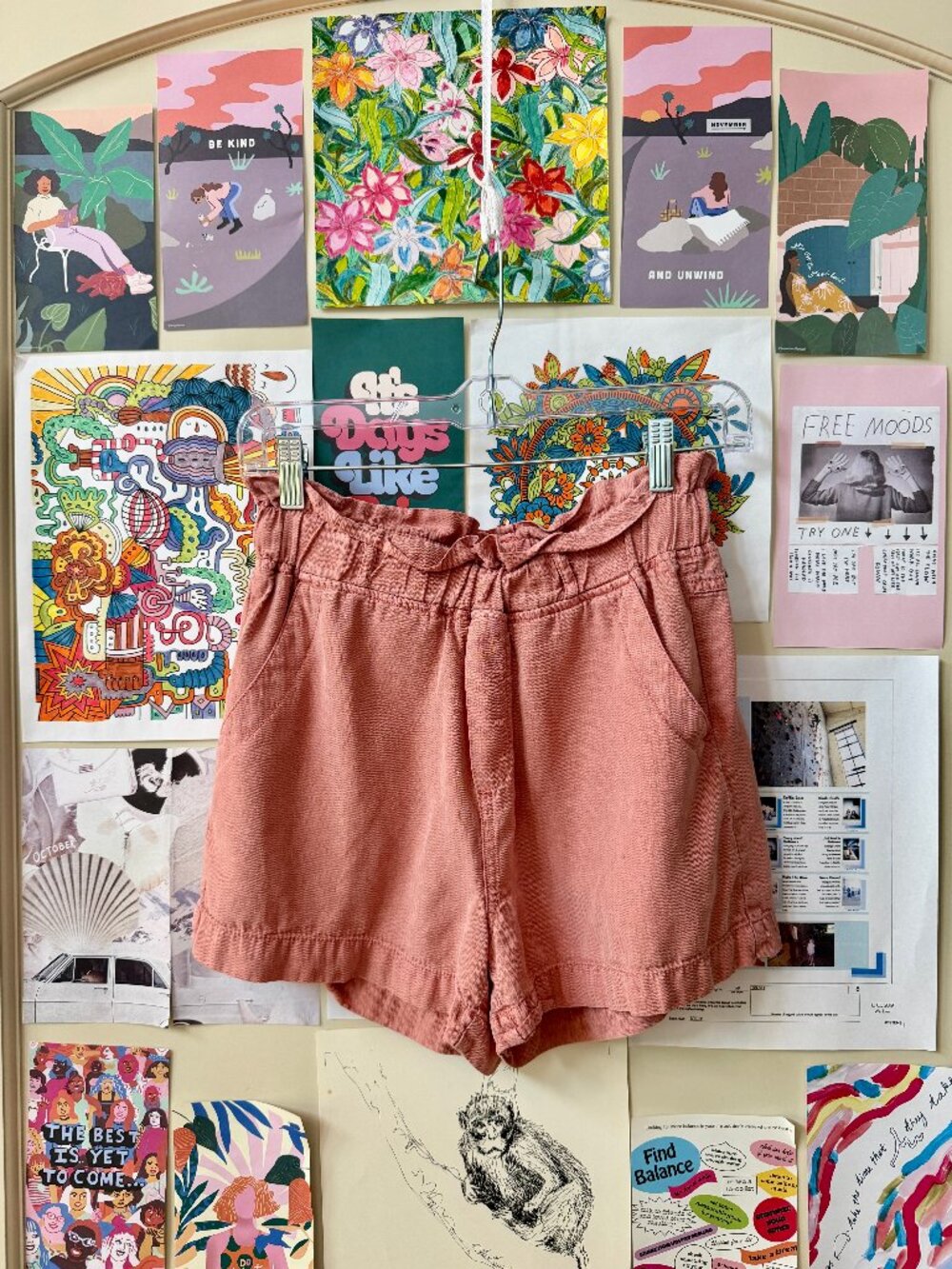 Thread & Supply Rose Paperbag Shorts - Size XS